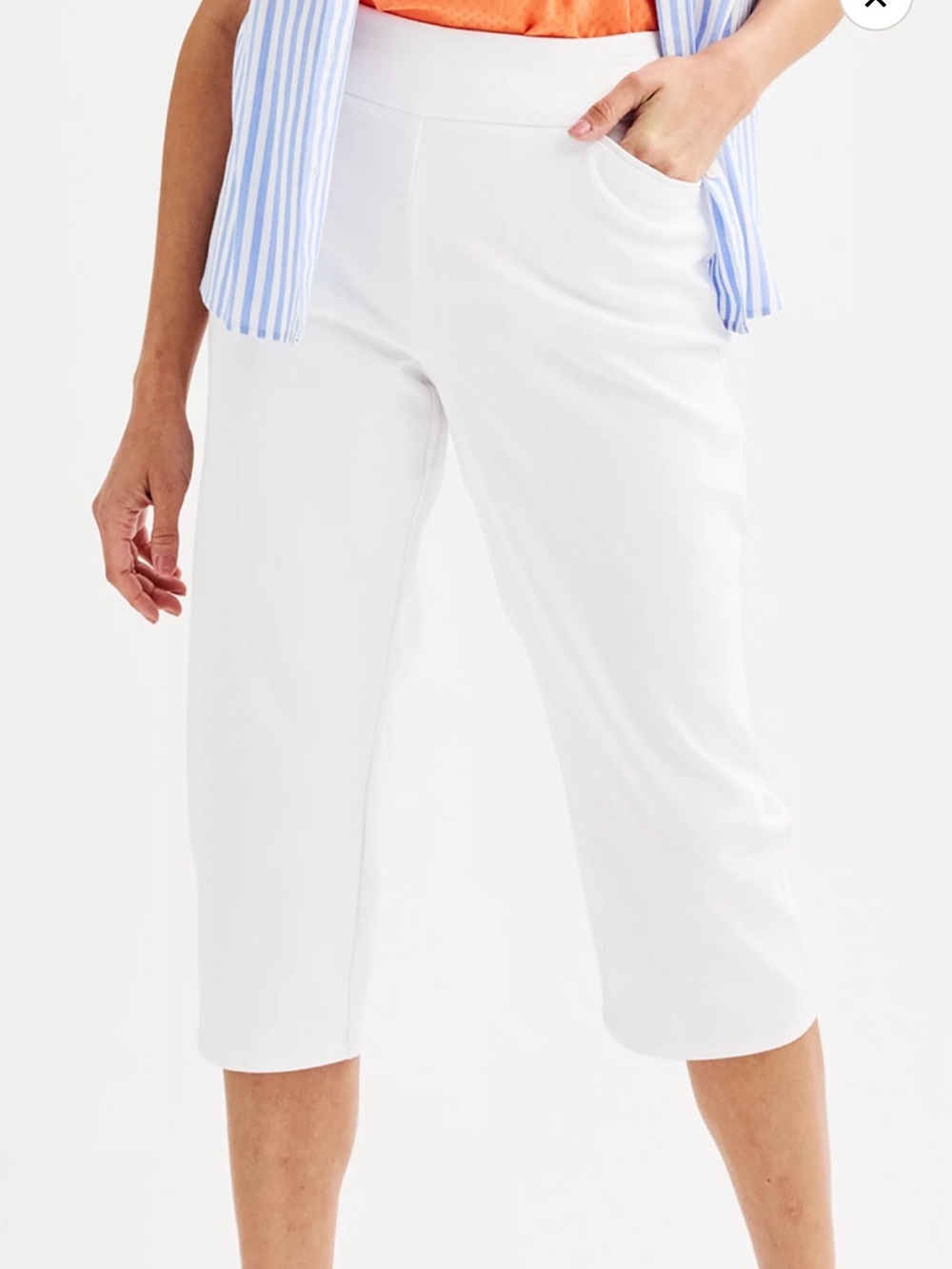 Women's Croft & Barrow Effortless Pull-On Capris - White 18W